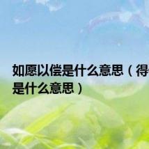 如愿以偿是什么意思（得偿所愿是什么意思）
