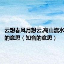 云想春风月想云,高山流水觅知音的意思（知音的意思）
