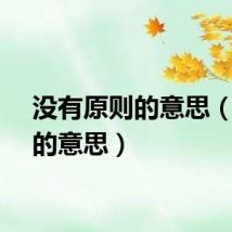 没有原则的意思（原则的意思）