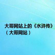 大哥网站上的《水浒传》比较全(大哥网站)