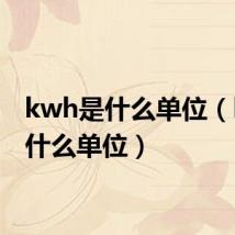 kwh是什么单位(kw是什么单位)