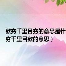 欲穷千里目穷的意思是什么(欲穷千里目欲的意思)