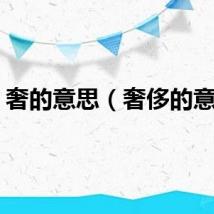 奢的意思（奢侈的意思）