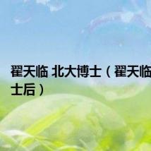 翟天临 北大博士（翟天临北大博士后）