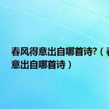 春风得意出自哪首诗?（春风得意出自哪首诗）