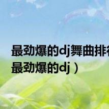 最劲爆的dj舞曲排行榜(最劲爆的dj)