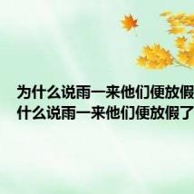 为什么说雨一来他们便放假啦(为什么说雨一来他们便放假了答案)