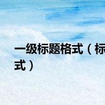 一级标题格式（标题格式）