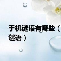 手机谜语有哪些（手机谜语）