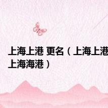 上海上港 更名（上海上港更名为上海海港）