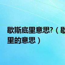 歇斯底里意思?(歇斯底里的意思)