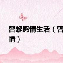 曾黎感情生活（曾黎恋情）
