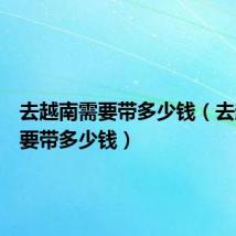 去越南需要带多少钱（去越南玩要带多少钱）