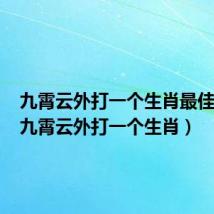 九霄云外打一个生肖最佳答案（九霄云外打一个生肖）