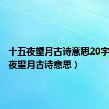 十五夜望月古诗意思20字（十五夜望月古诗意思）