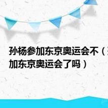 孙杨参加东京奥运会不(孙杨参加东京奥运会了吗)