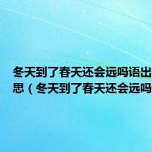 冬天到了春天还会远吗语出什么意思（冬天到了春天还会远吗语出）