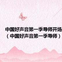 中国好声音第一季导师开场曲视频(中国好声音第一季导师)