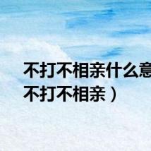 不打不相亲什么意思（不打不相亲）