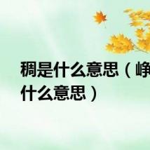 稠是什么意思（峥嵘是什么意思）