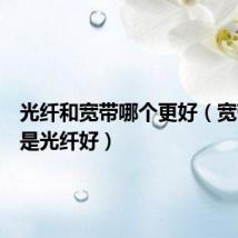 光纤和宽带哪个更好(宽带好还是光纤好)
