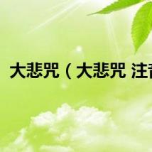 大悲咒（大悲咒 注音）