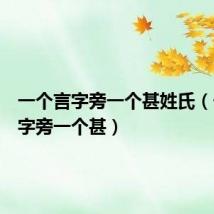 一个言字旁一个甚姓氏（一个言字旁一个甚）
