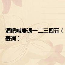 酒吧喊麦词一二三四五（酒吧喊麦词）