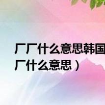 厂厂什么意思韩国（厂厂什么意思）