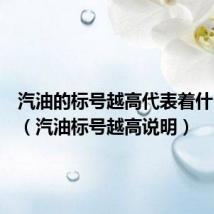 汽油的标号越高代表着什么越好(汽油标号越高说明)
