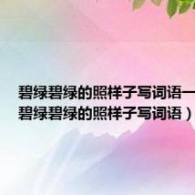 碧绿碧绿的照样子写词语一年级(碧绿碧绿的照样子写词语)