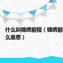 什么叫锦绣前程(锦绣前程是什么意思)