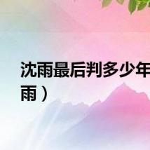 沈雨最后判多少年（沈雨）