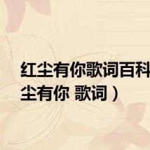 红尘有你歌词百科(红尘有你 歌词)