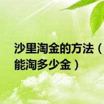 沙里淘金的方法（砂里能淘多少金）