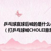 乒乓球赢球后喊的是什么cho lei(打乒乓球喊CHOLEI意思)