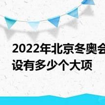 2022年北京冬奥会一共设有多少个大项
