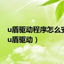 u盾驱动程序怎么安装(u盾驱动)