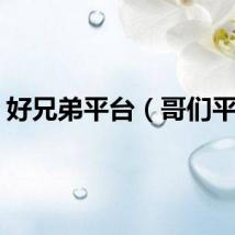 好兄弟平台（哥们平台）