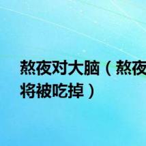 熬夜对大脑（熬夜大脑将被吃掉）