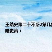 王皓史策二十不惑2第几集(王皓史策)