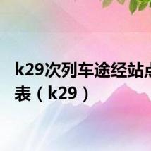 k29次列车途经站点时刻表(k29)