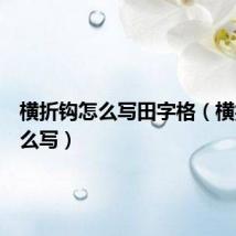 横折钩怎么写田字格(横折钩怎么写)