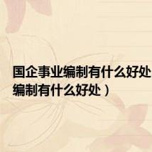 国企事业编制有什么好处(事业编制有什么好处)
