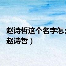 赵诗哲这个名字怎么样（赵诗哲）
