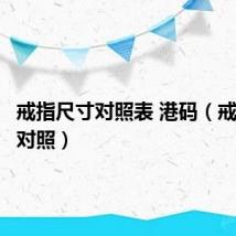 戒指尺寸对照表 港码（戒指尺寸对照）