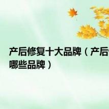产后修复十大品牌(产后恢复有哪些品牌)