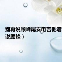 别再说顾峰尾奏电吉他谱(别再说顾峰)