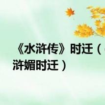 《水浒传》时迁(qq水浒媚时迁)