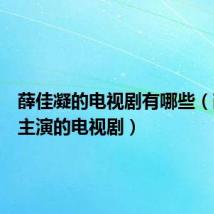 薛佳凝的电视剧有哪些(薛佳凝主演的电视剧)